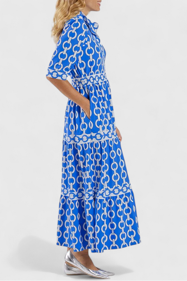 Vestido Midi con Estampado de Cadenas
