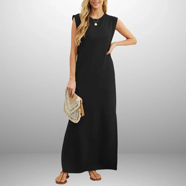 Vestido largo fluido antiarrugas