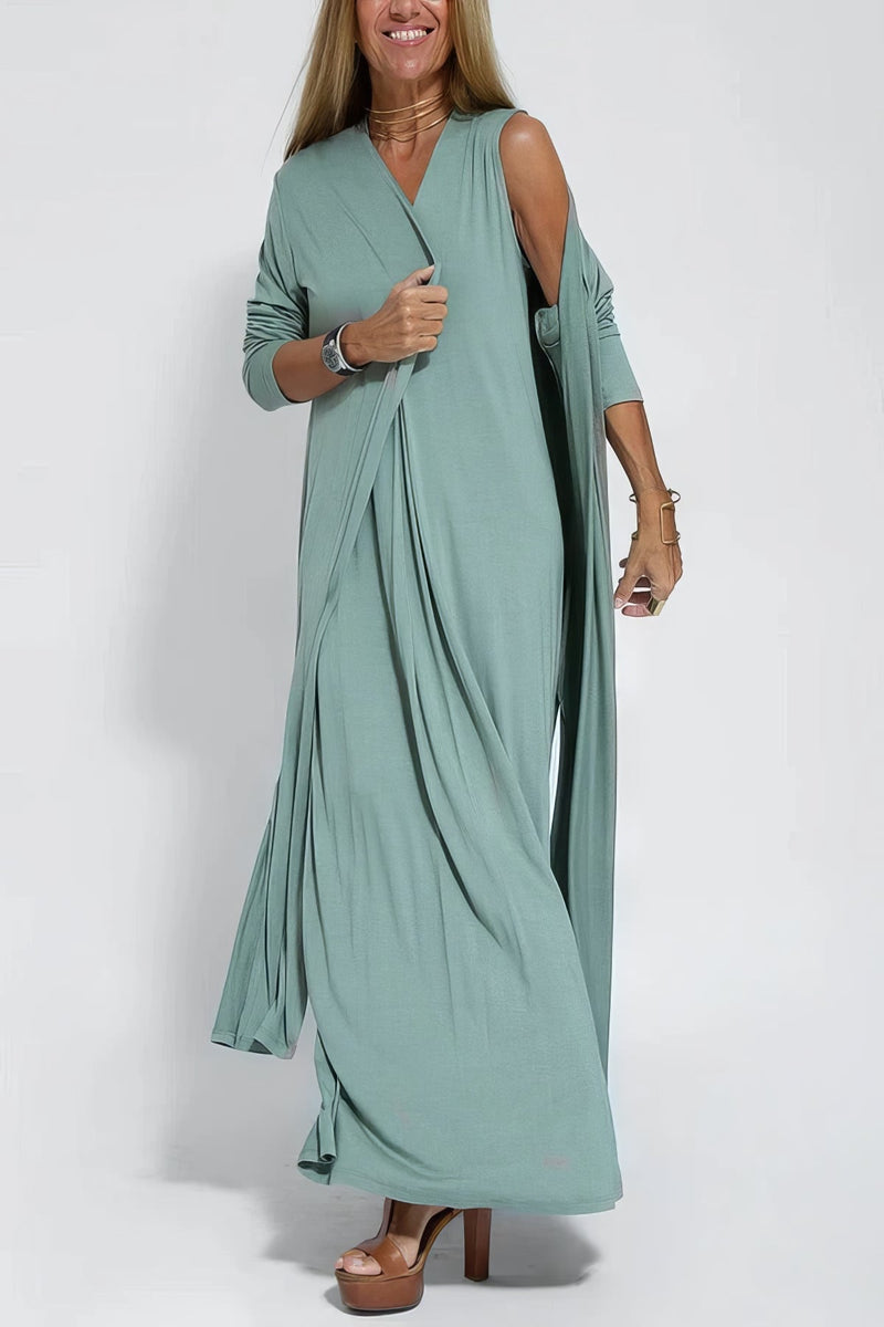 Vestido largo elegante + cárdigan a juego DE REGALO - TU ESENCIA